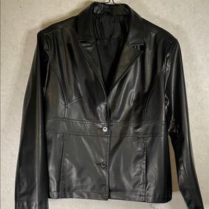 Faux Leather Blazer